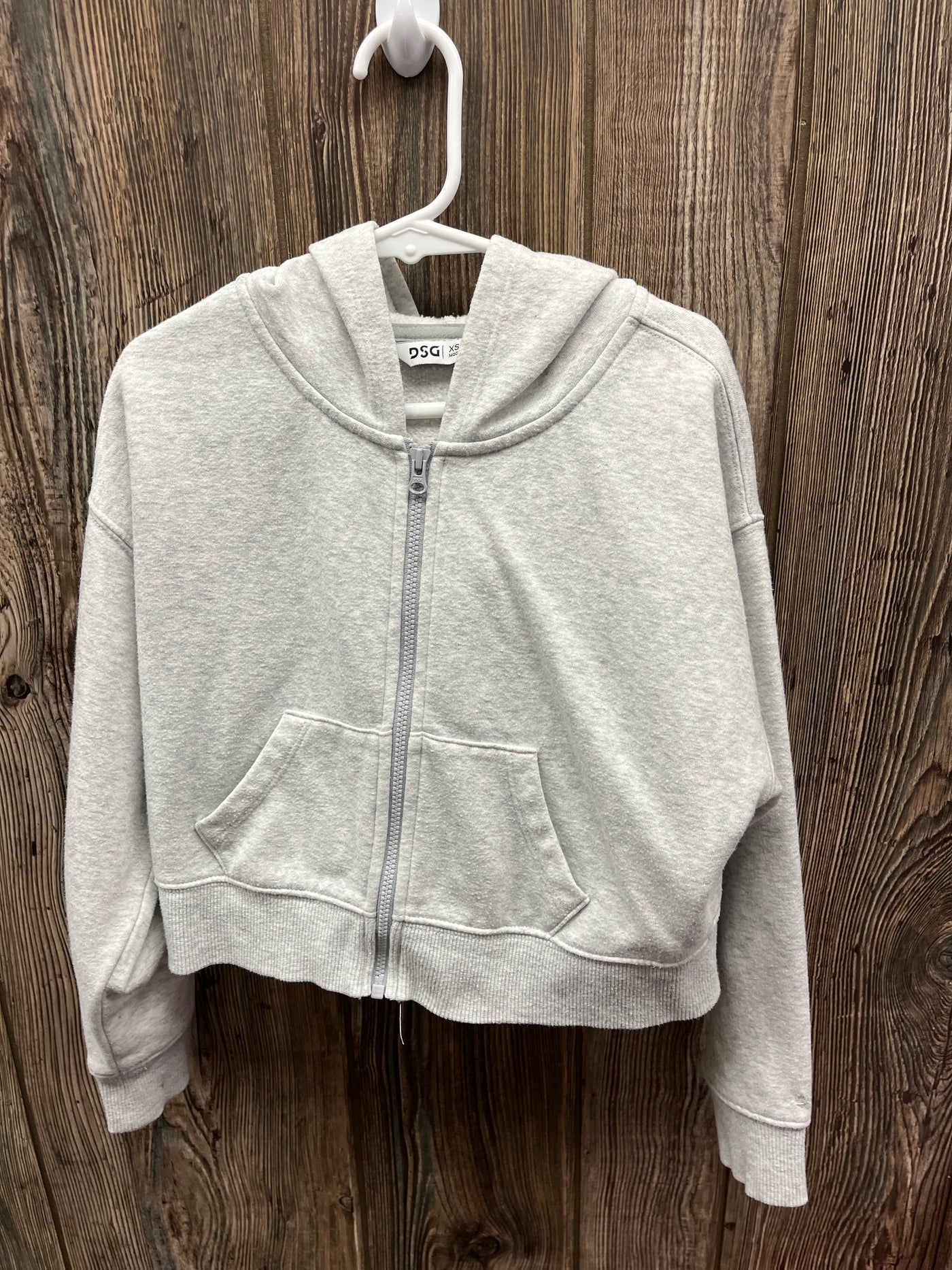 Girl XS Youth Gray Zip Up Hoodie