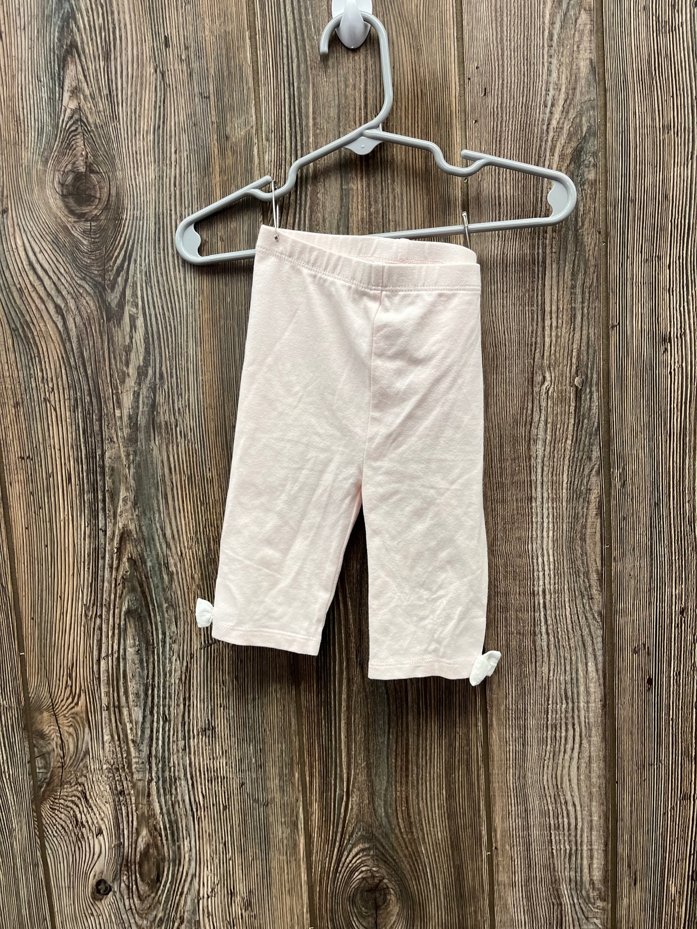 Girls 12 mo Light Pink Pull On Pants with ankle bows