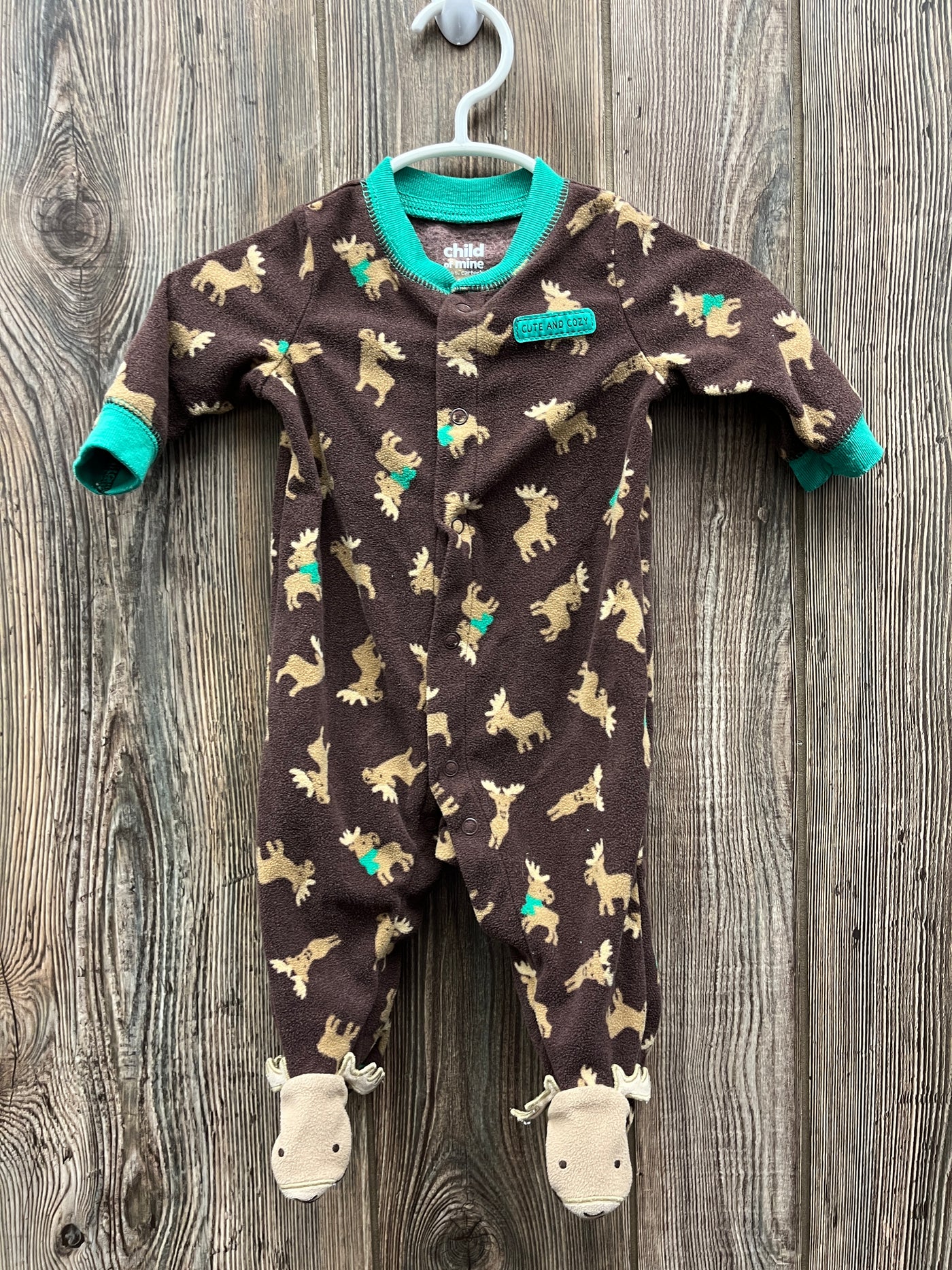 Boys 0-3 mo Moose Fleece Sleeper