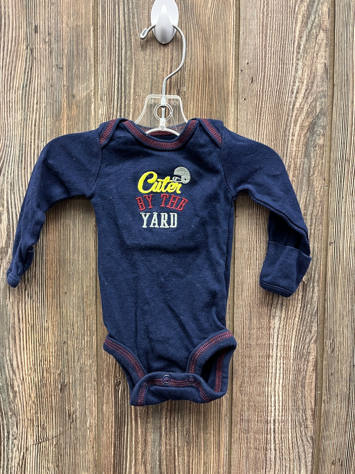 Boys NB Cuter By The Yard Long Sleeve Onesie