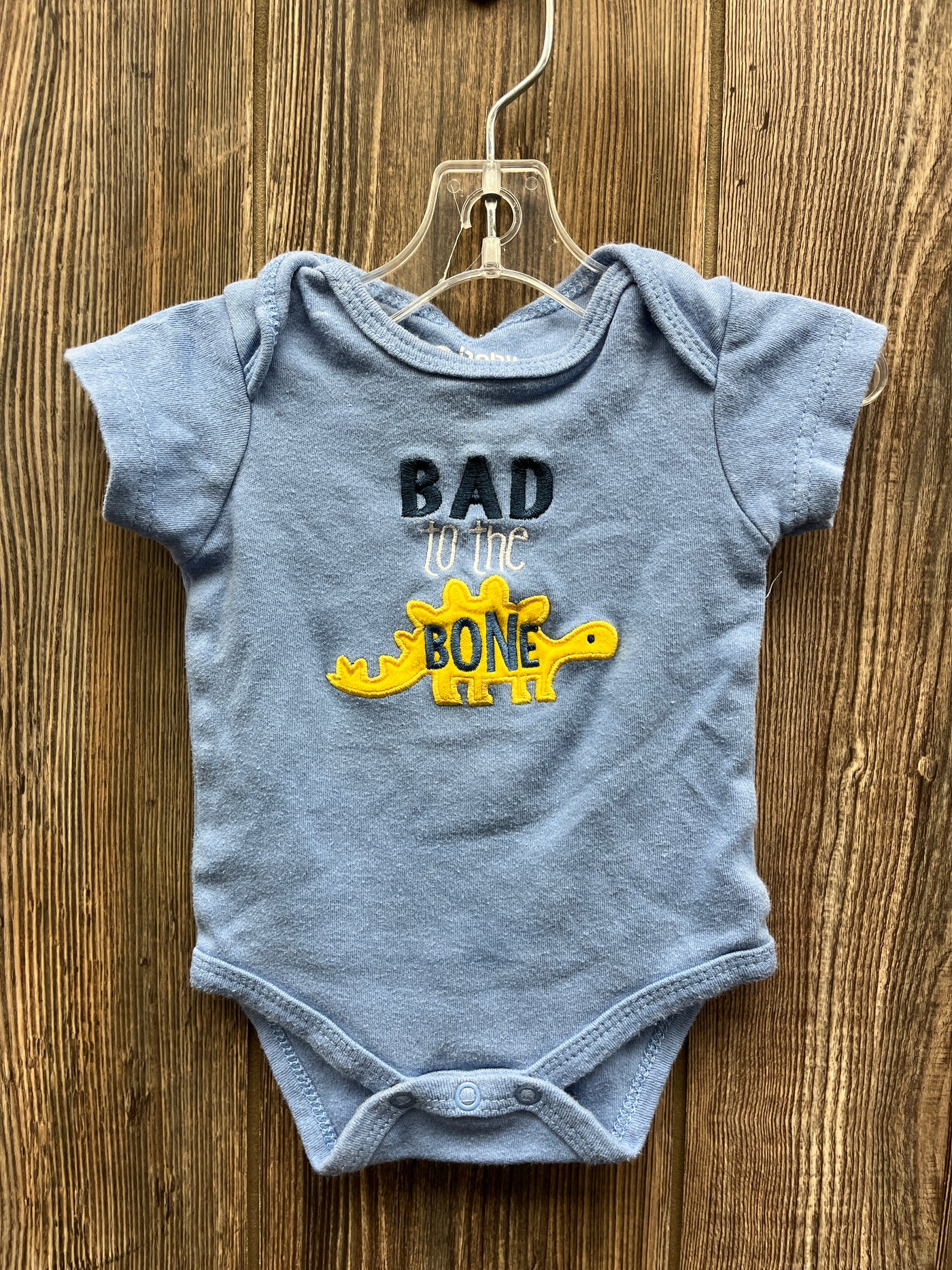 Boys 0-3 mo Bad to The Bone Short Sleeve Onesie