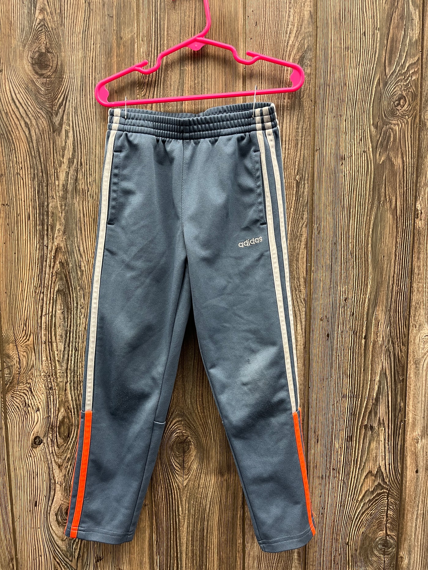 Boys 6 Gray Adidas Sweatpants with White Stripes