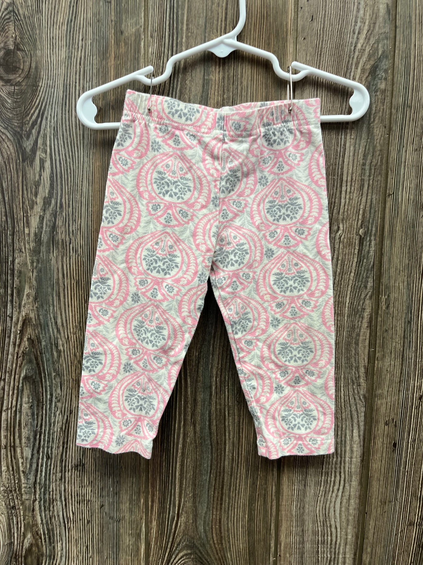 Girls 12 mo Pink Gray Pattern Pants Leggings