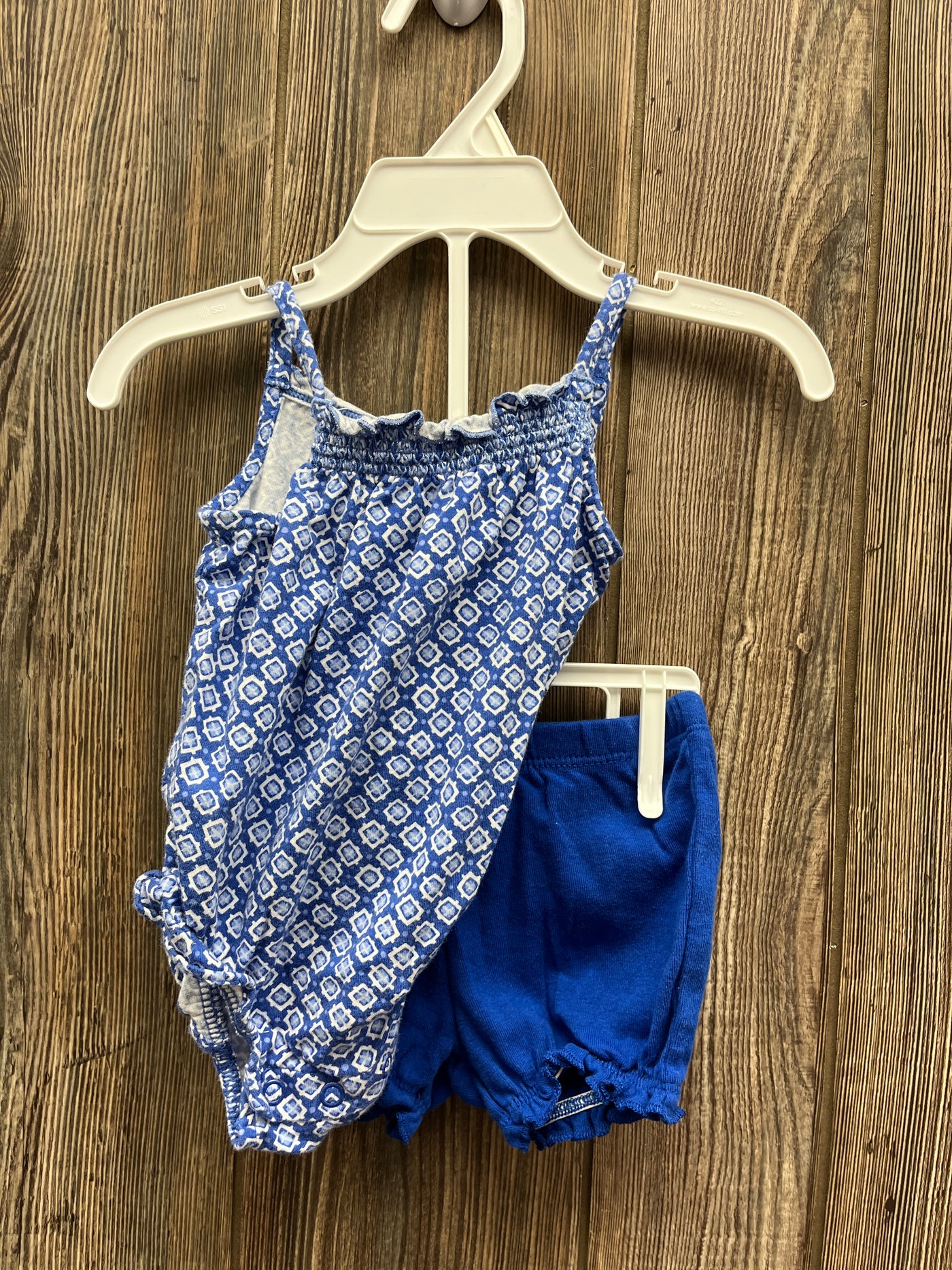 Girl 3 mo Blue Tank and Short Outfit