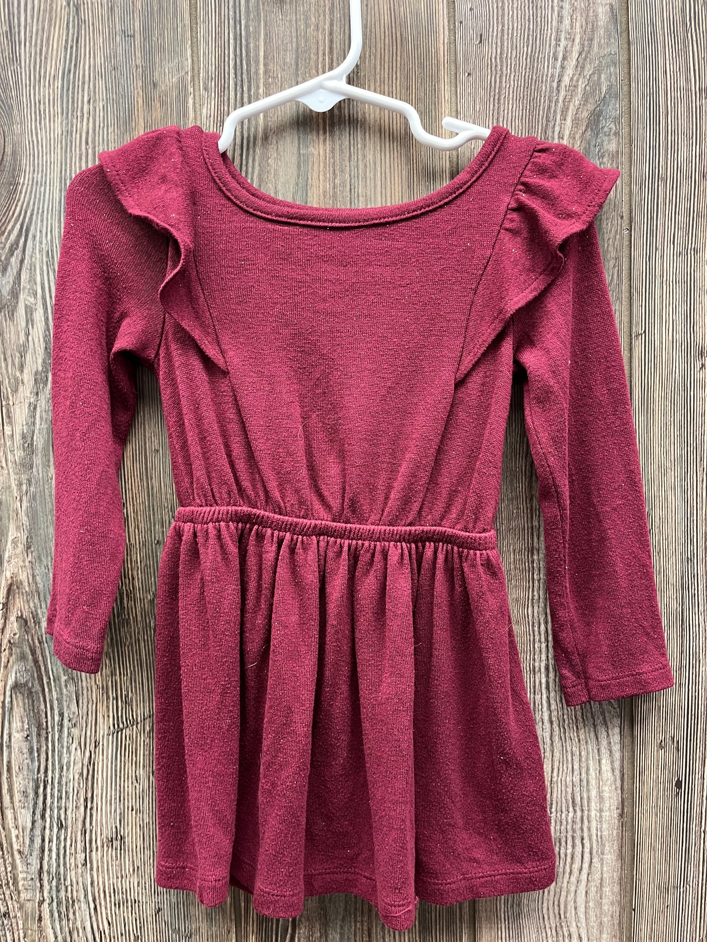 Girl 18 mo Long Sleeve Maroon Dress