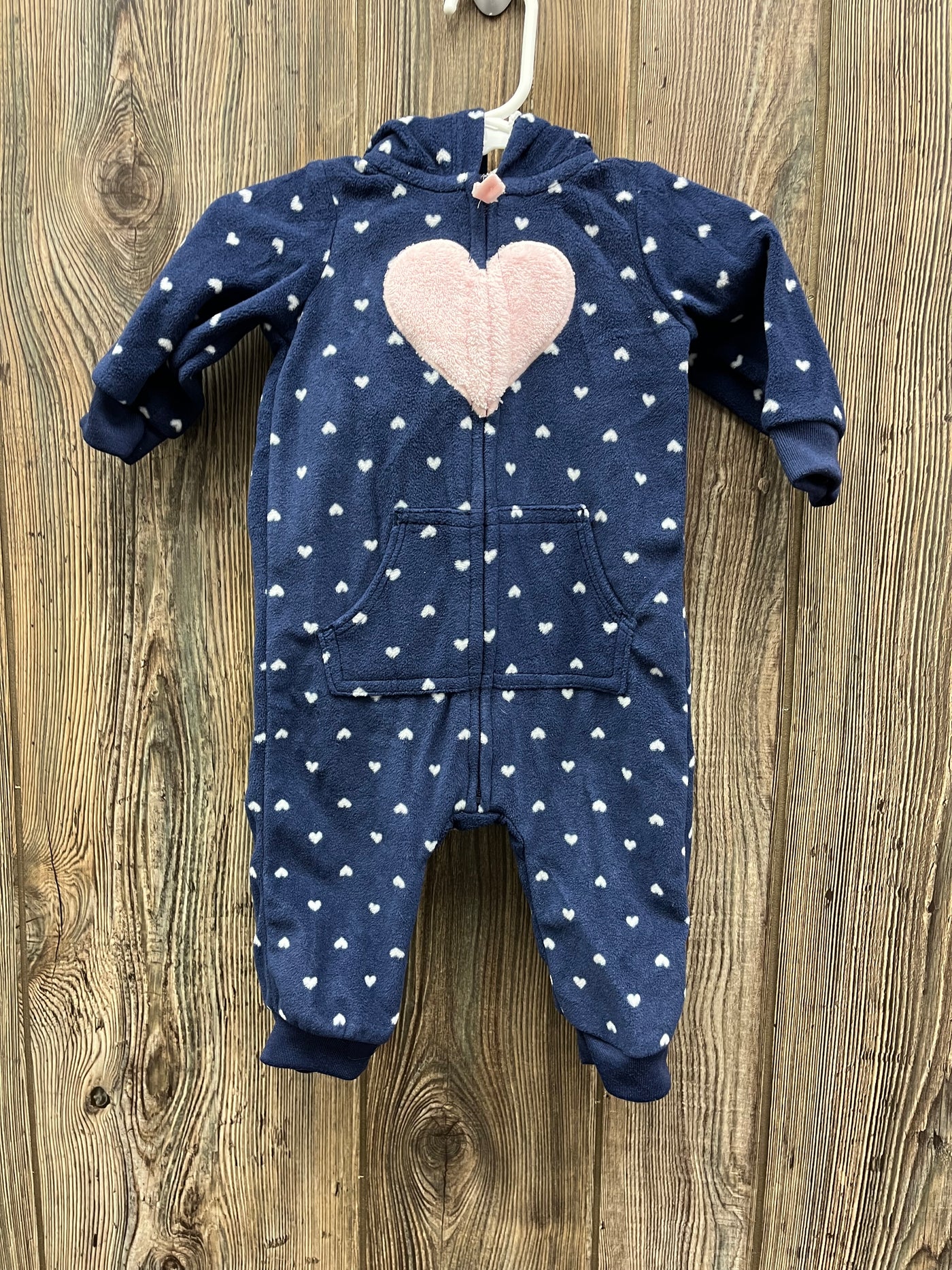 Girl 6 mo Blue Heart Zip Up Hoodie Outfit