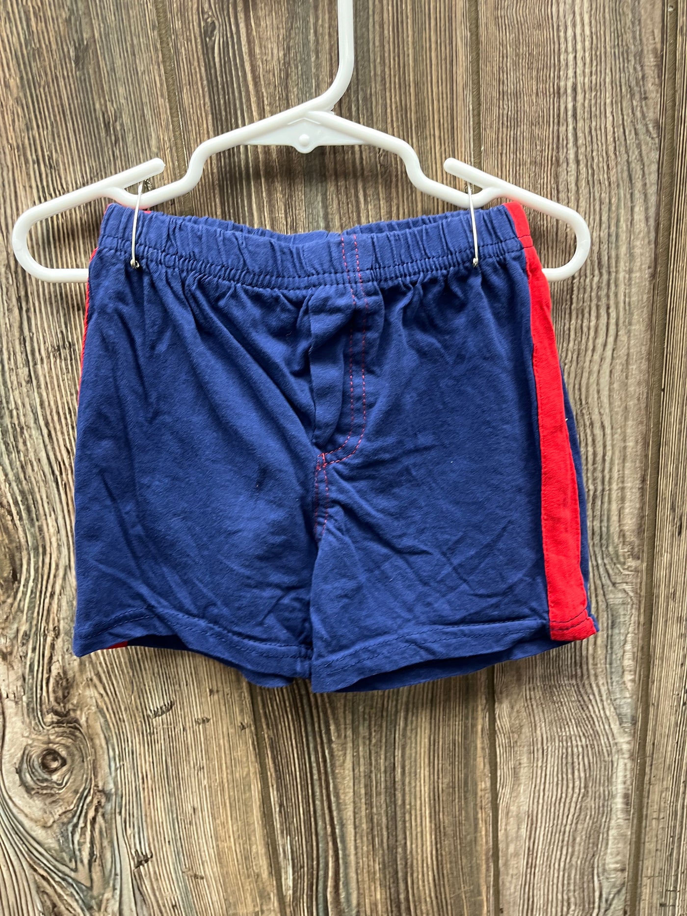 Boys 2T Blue Shorts with Red Stripe