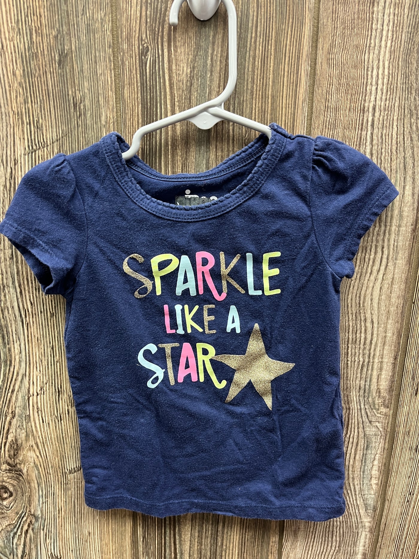 Girls 2T Sparkle Like A Star Short Sleeve Shirt