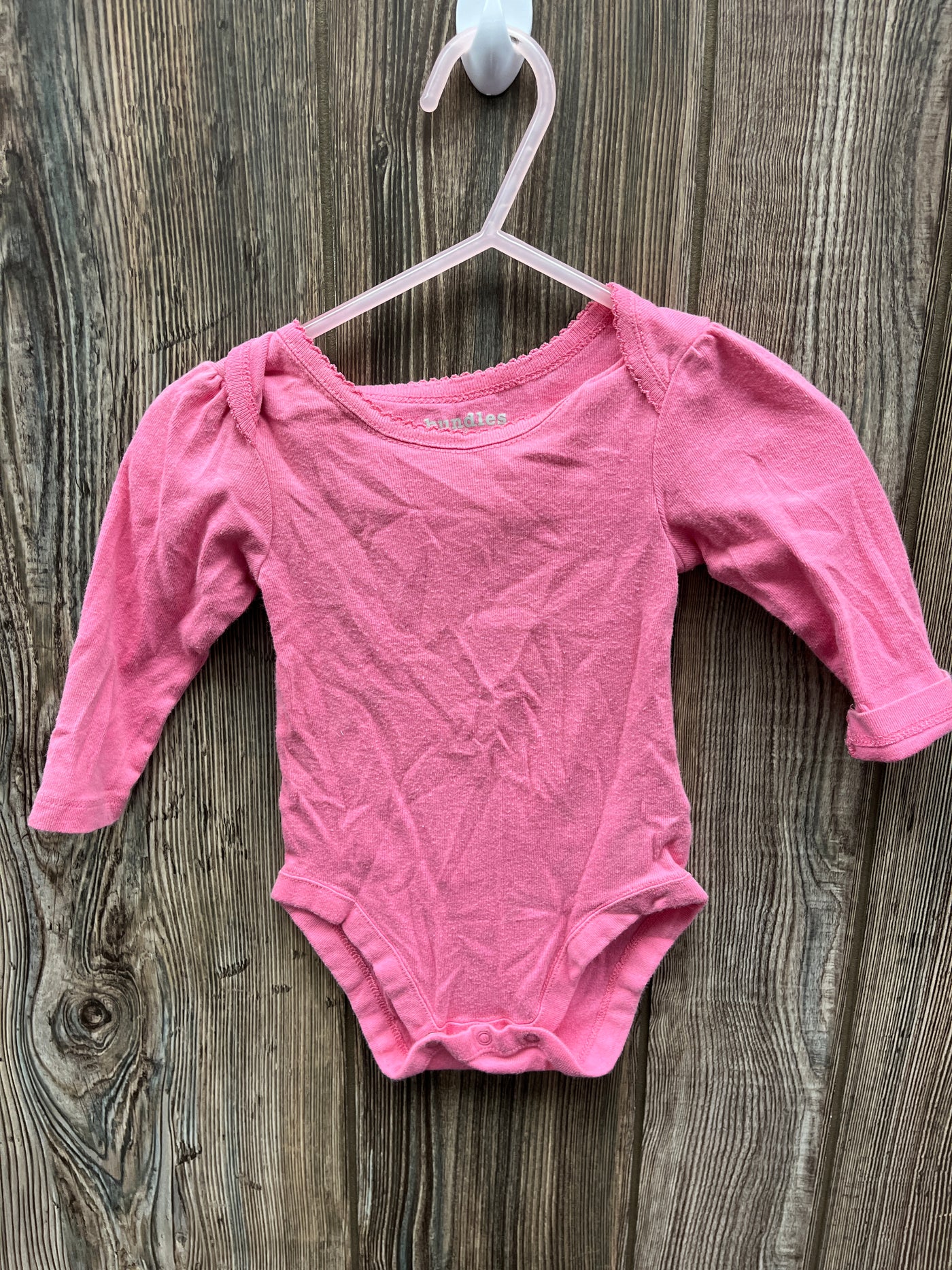 Girl 6-9 mo Pink Long Sleeve Onesie