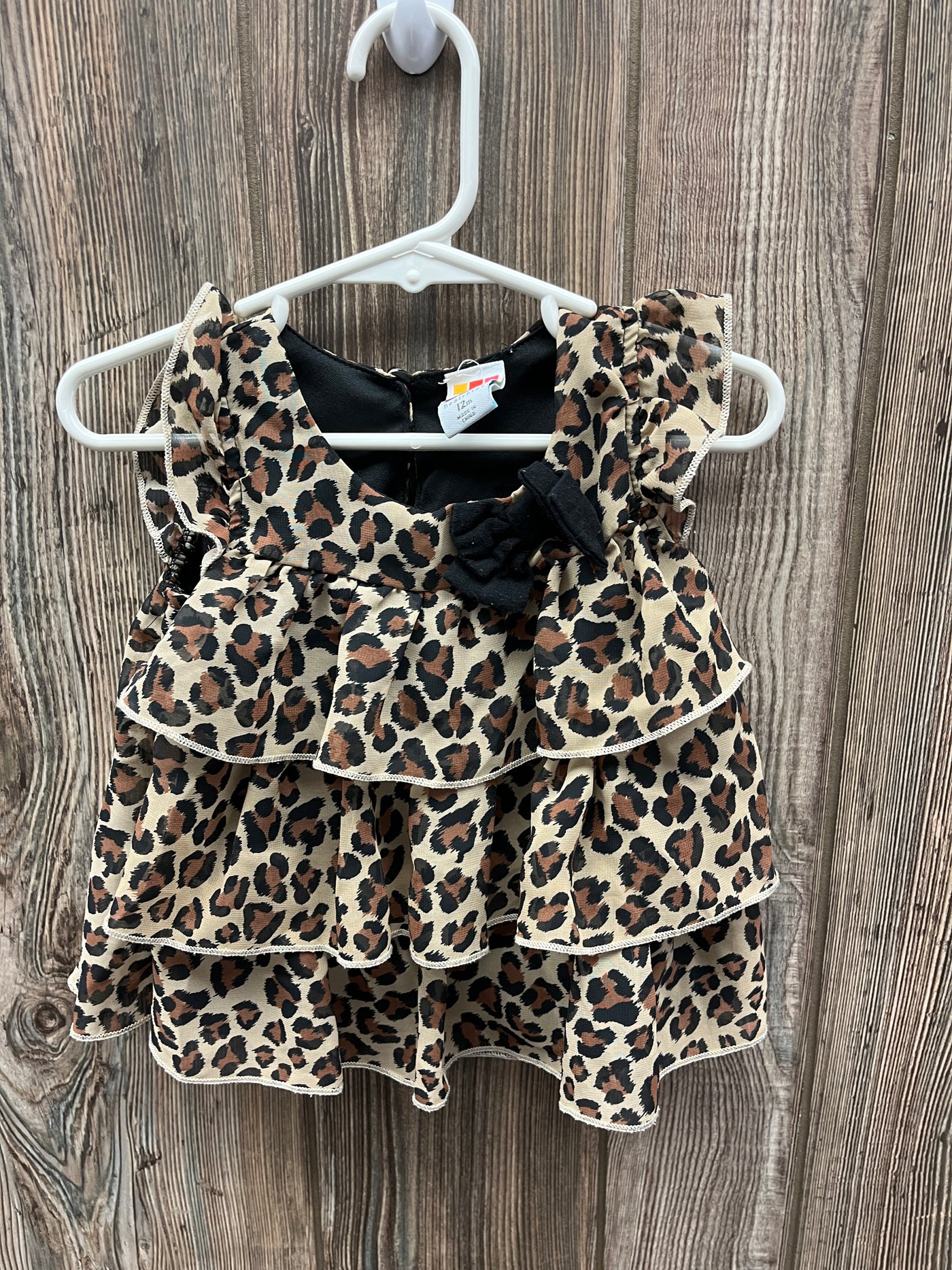 Girls 12 mo Cheetah Ruffled Tank Top