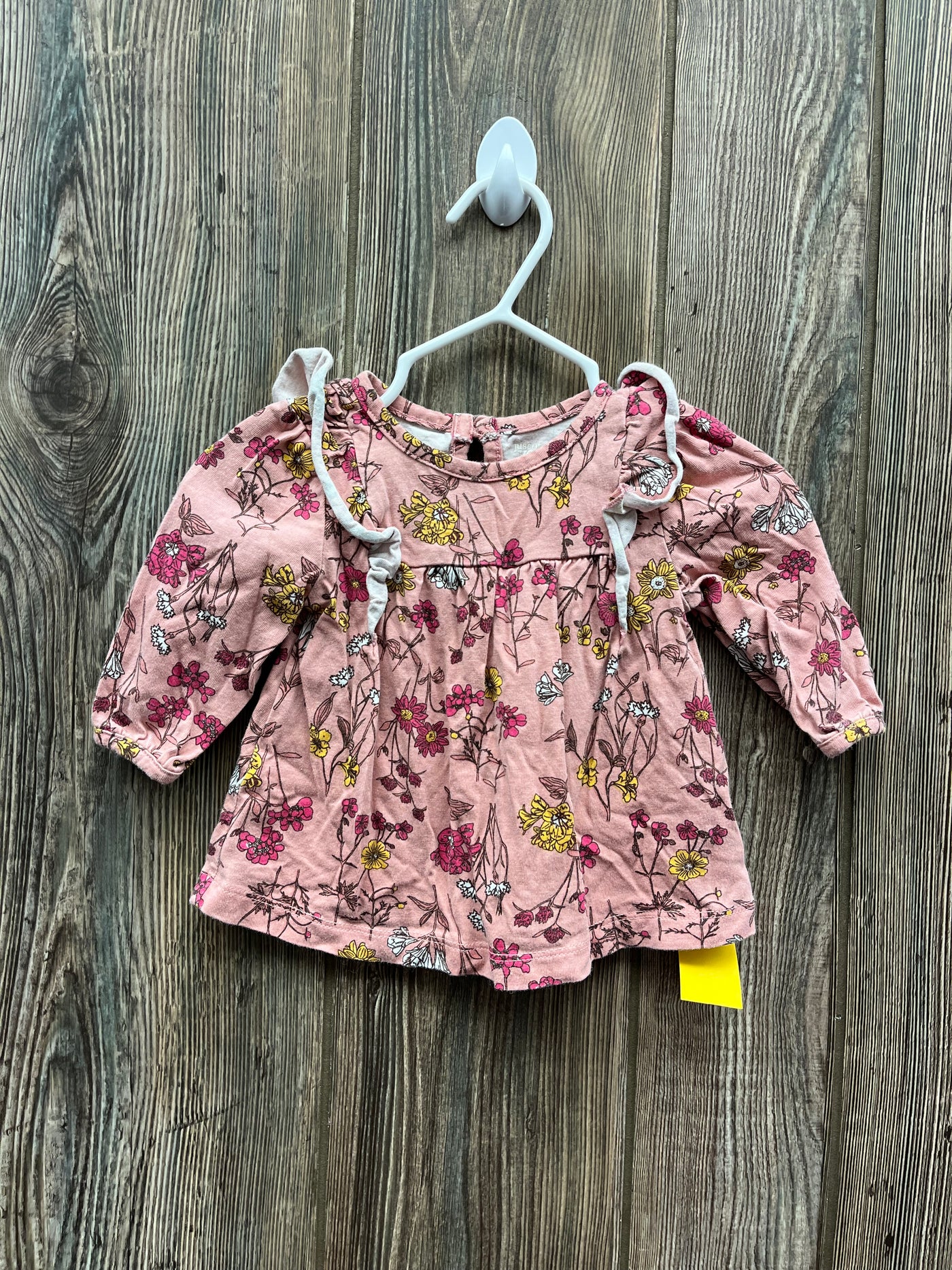 Girl 0-3 mo Pink Flowers Shirt