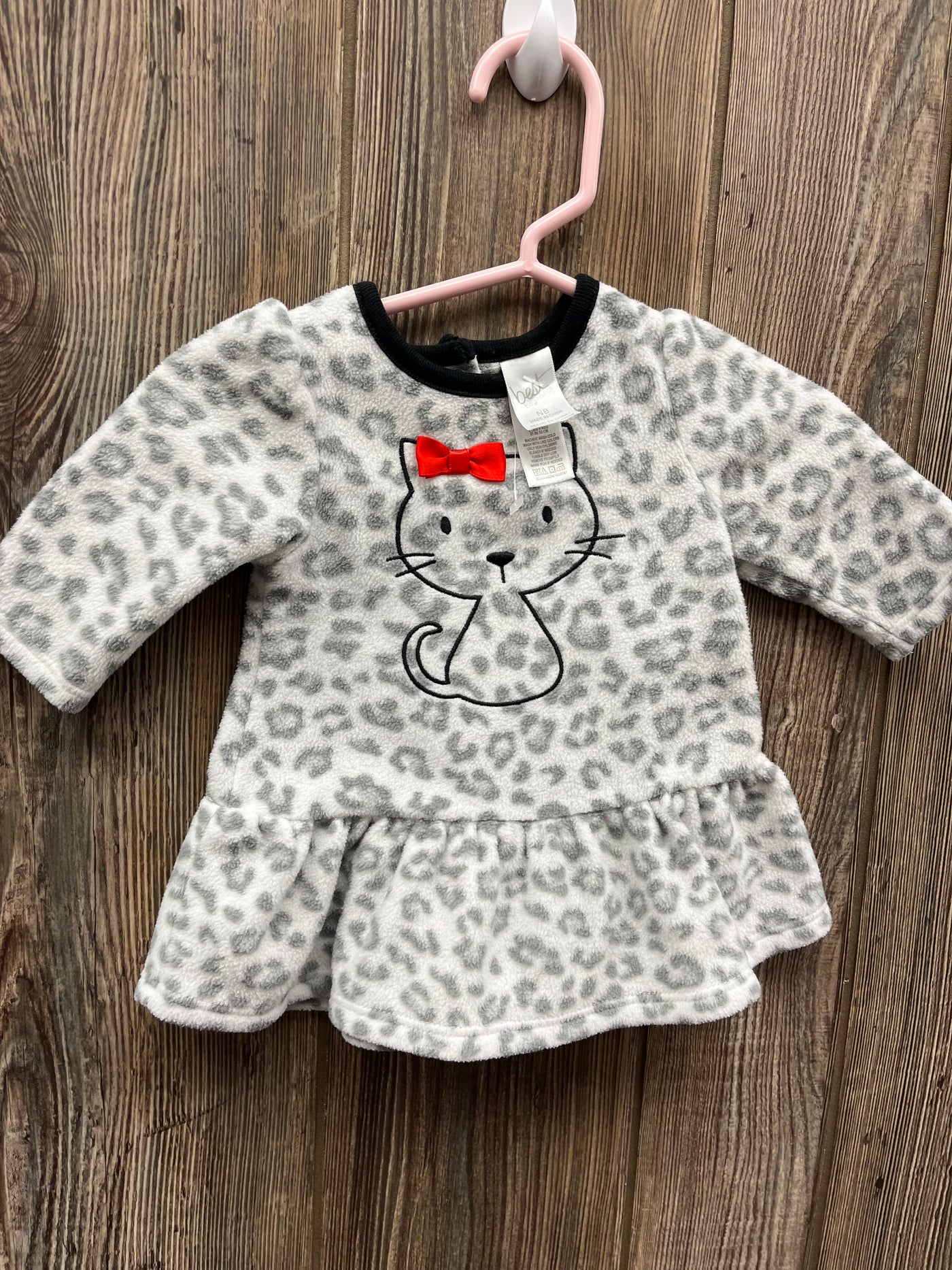 Girl NB Cheetah with Cat Fleece Shirt