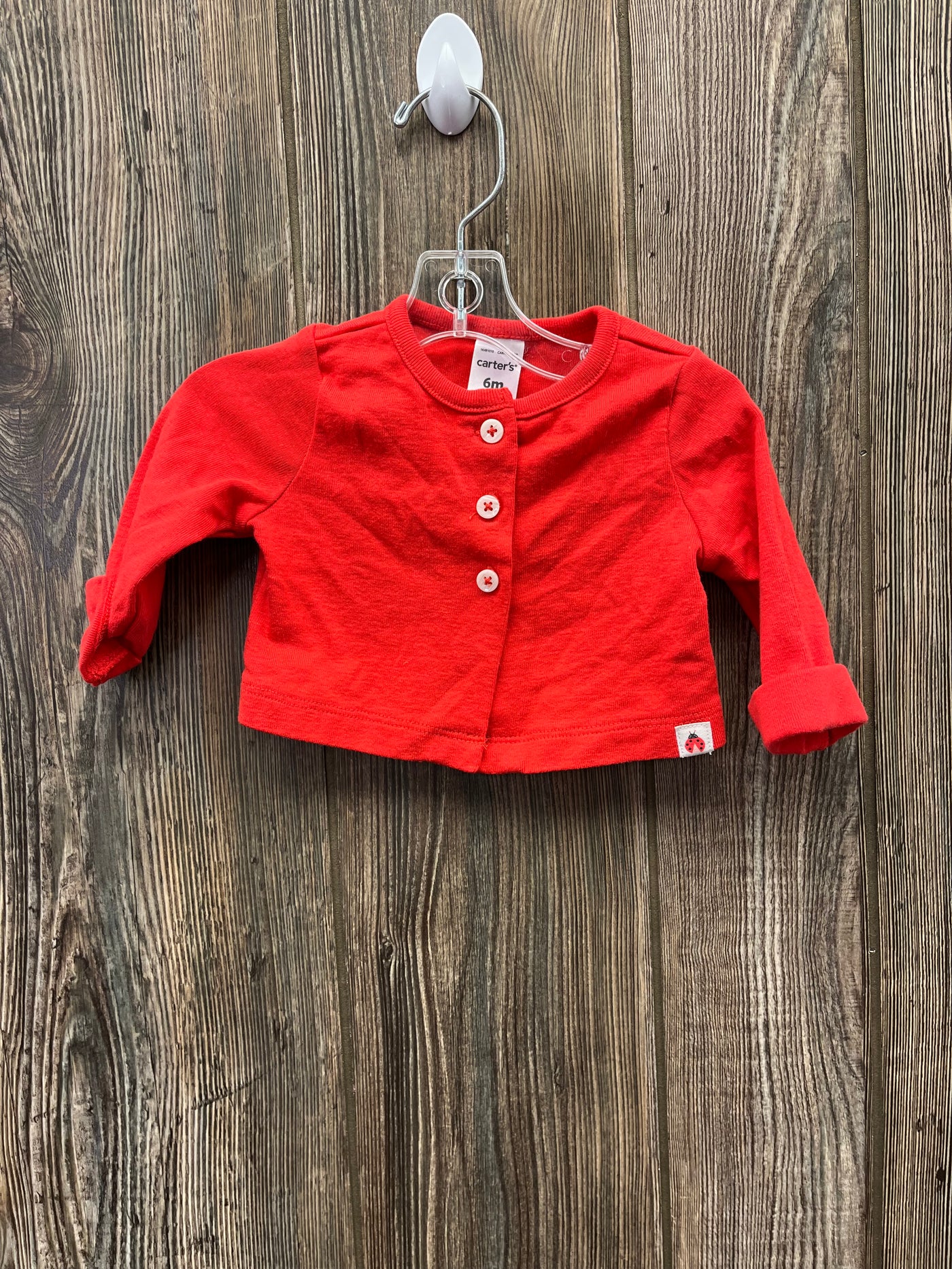 Girls 6 mo Red Button Up Sweater