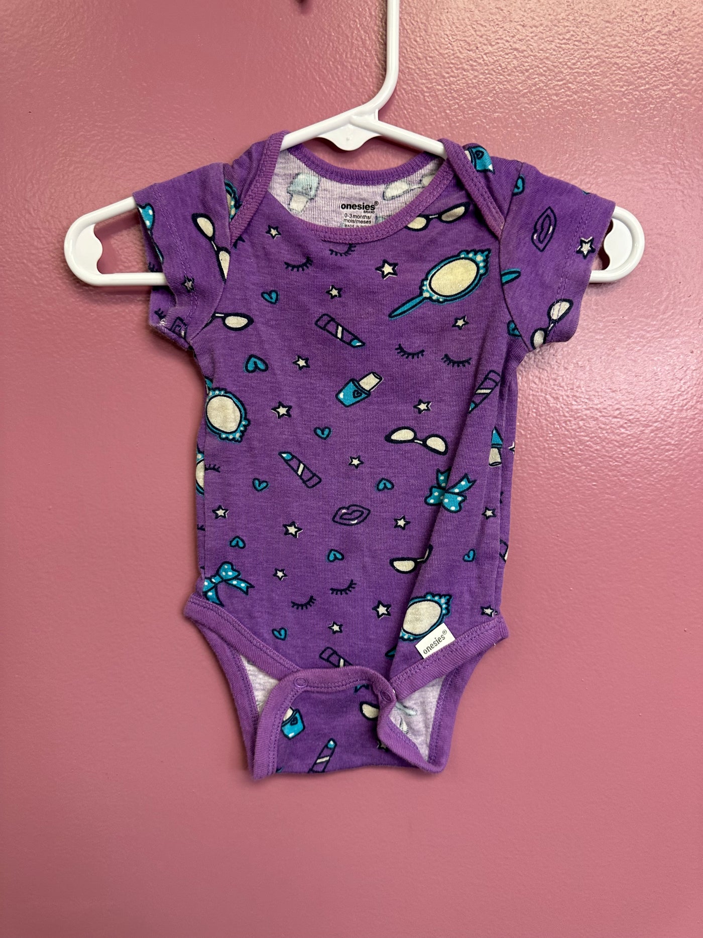 Girl 0-3 mo Purple Makeup Onesie