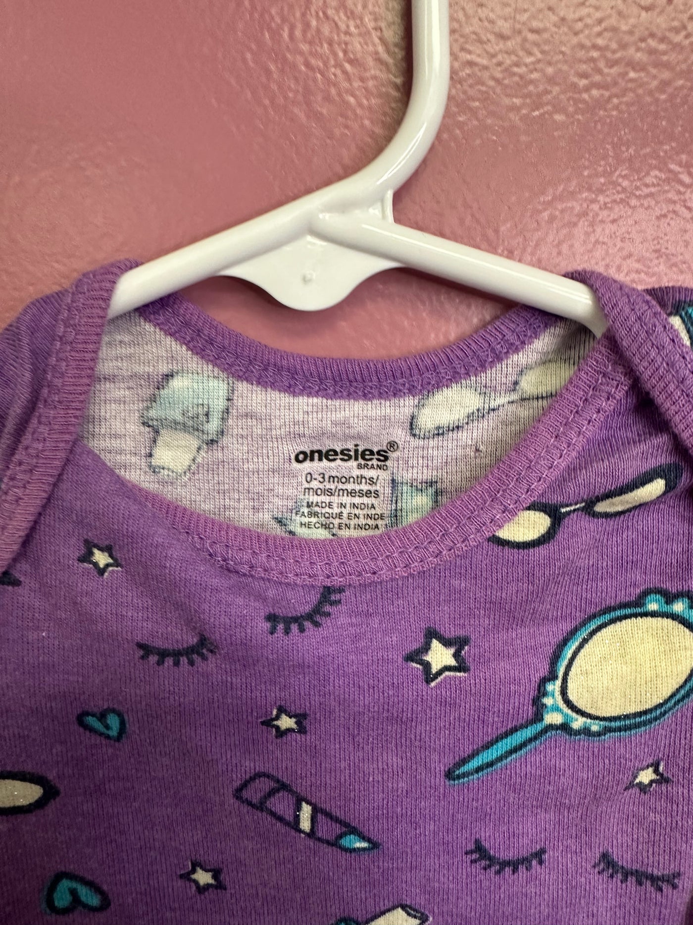 Girl 0-3 mo Purple Makeup Onesie