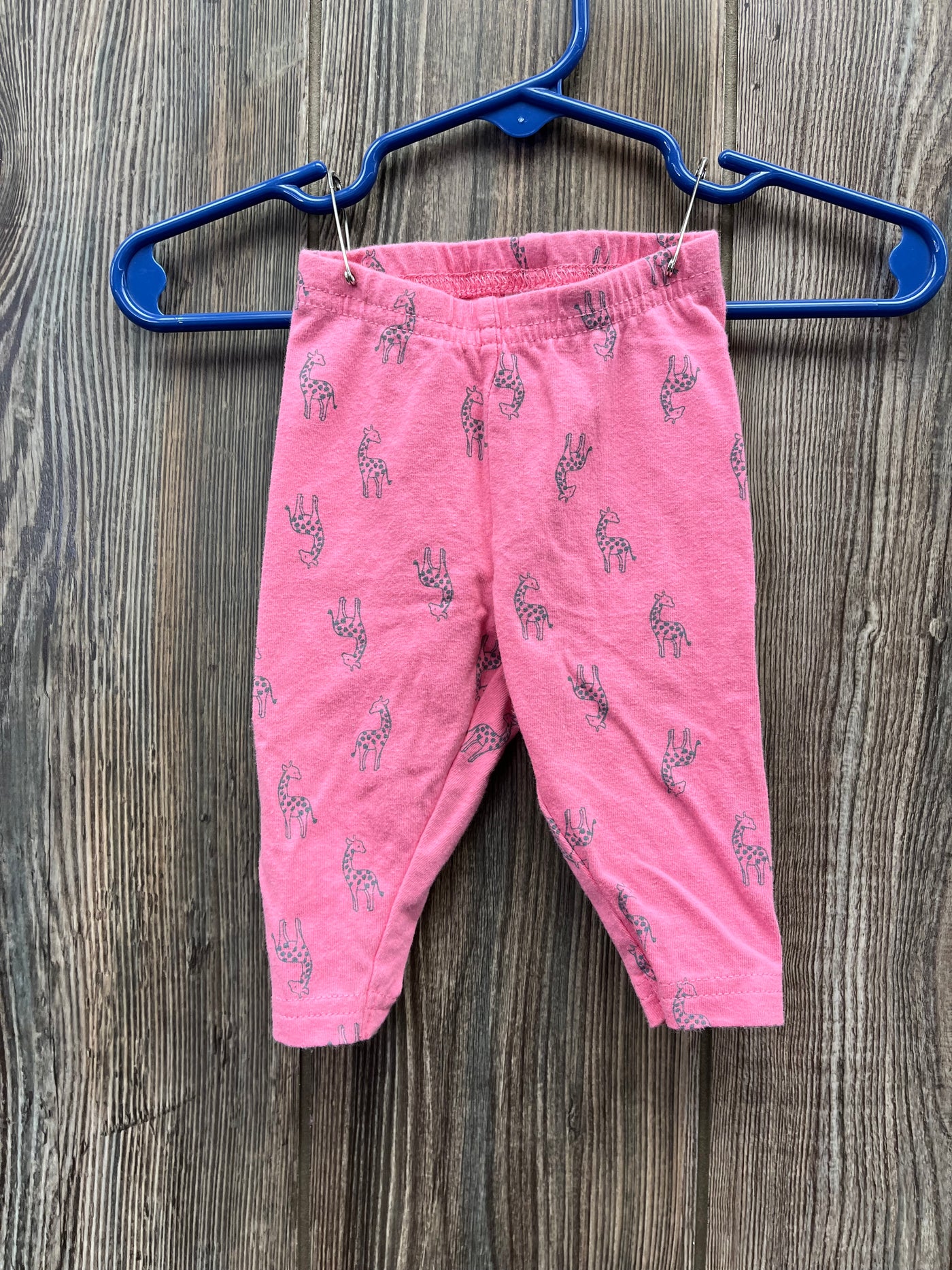 Girl 0-3 mo Pink Pants with Giraffes