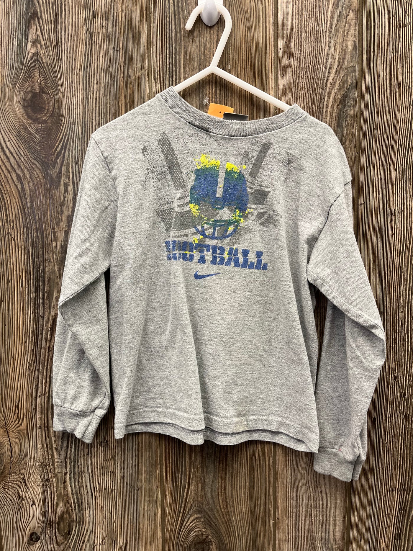 Boys 6 Gray Football Long Sleeve Nike Top