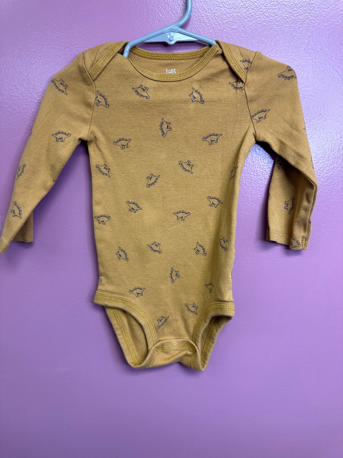 Boys 12 mo Brown Dinosaur Long Sleeve Onesie