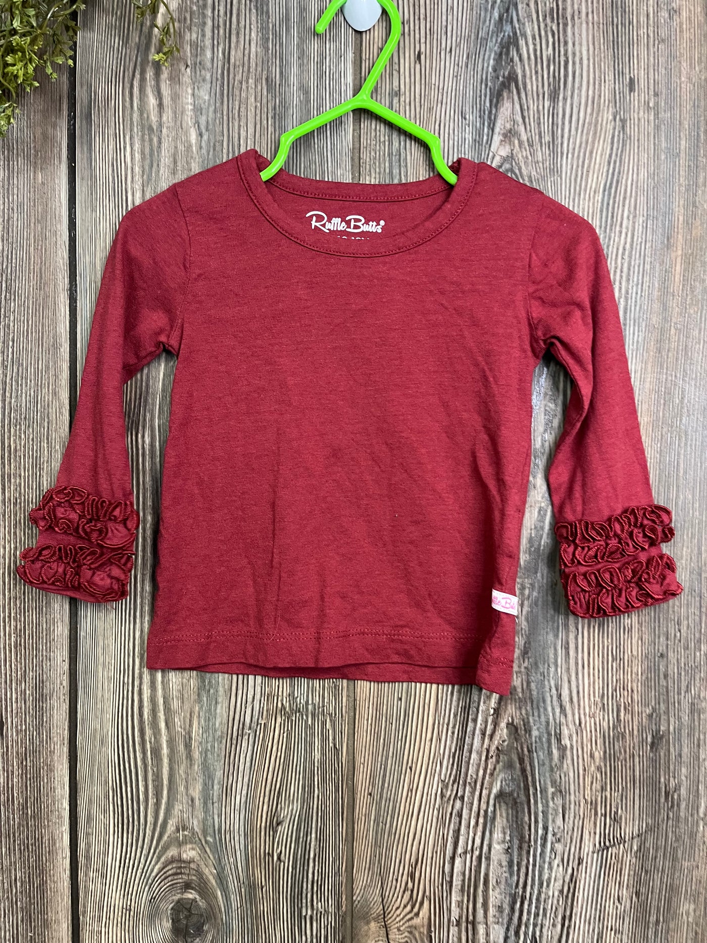 Girl 12-18 mo Maroon Ruffle Butts Shirt