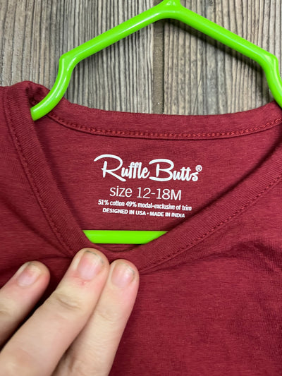 Girl 12-18 mo Maroon Ruffle Butts Shirt